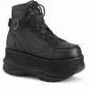 Demonia Shoes NEPTUNE-181 Black Vegan Leather Platform Ankle Boots