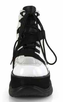 Demonia NEPTUNE-181 White Vegan Leather Platform Boots