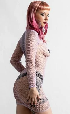 Killstar Nicole Fishnet Bodycon | Lilac Clothing 5 Killstar Nicole Fishnet Bodycon | Lilac Clothing