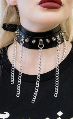Cold Black Heart No Control Choker Chokers