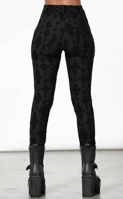 Killstar Clothing Nora Flocked Trousers