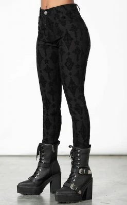 Killstar Clothing Nora Flocked Trousers