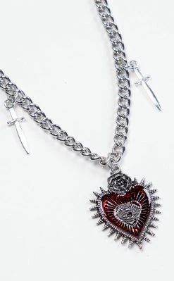 Cold Black Heart Not So Sacred Necklace Jewellery