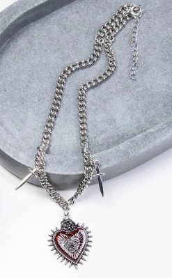 Cold Black Heart Not So Sacred Necklace Jewellery