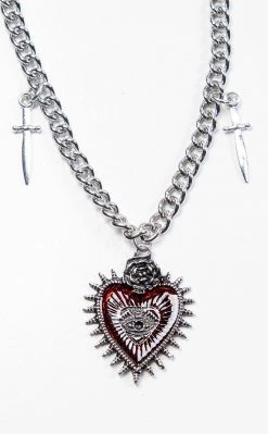 Cold Black Heart Not So Sacred Necklace Jewellery