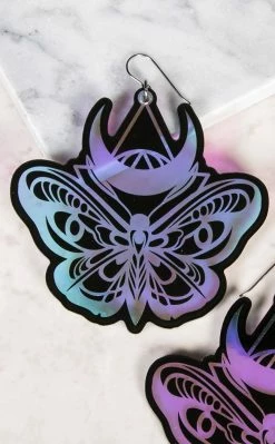 Drop Dead Gorgeous Obsidian Luna Moth Earrings