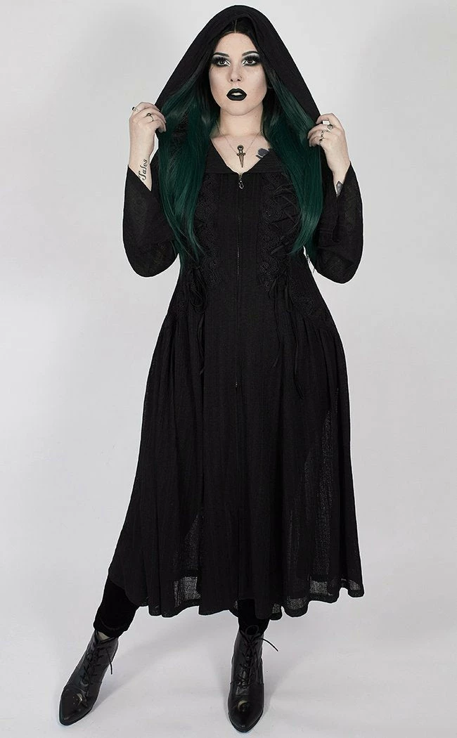 Punk Rave Clothing Oleander Long Coat | Black | Plus Size 4 Punk Rave Clothing Oleander Long Coat | Black | Plus Size