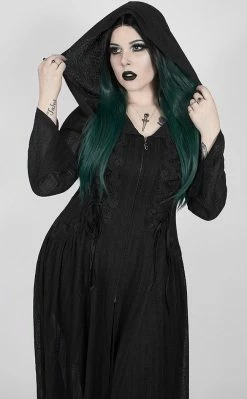 Punk Rave Clothing Oleander Long Coat | Black | Plus Size
