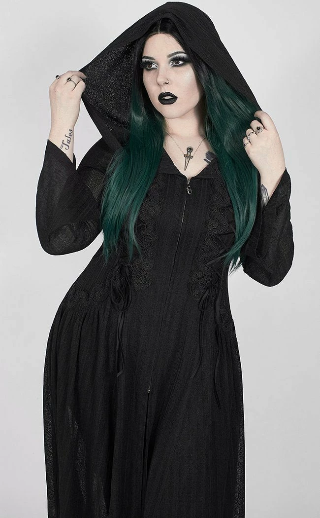 Punk Rave Clothing Oleander Long Coat | Black | Plus Size 3 Punk Rave Clothing Oleander Long Coat | Black | Plus Size