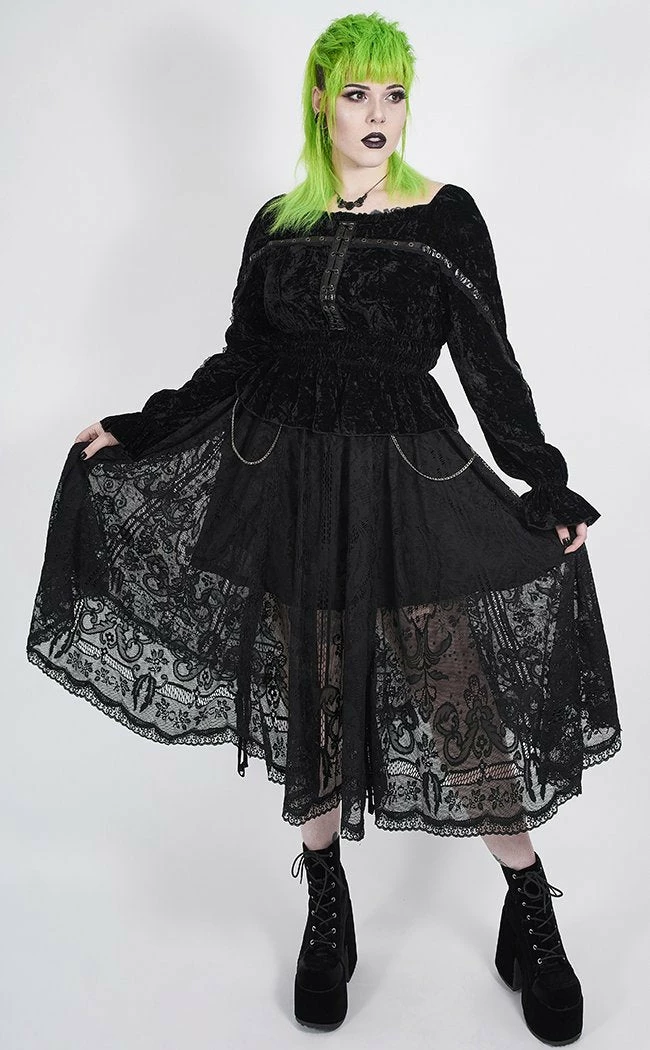 Punk Rave Clothing Oleanna Lace Skirt | Plus Size 3 Punk Rave Clothing Oleanna Lace Skirt | Plus Size