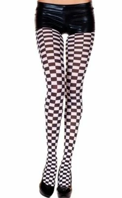 Music Legs Opaque Checker Tights Clothing
