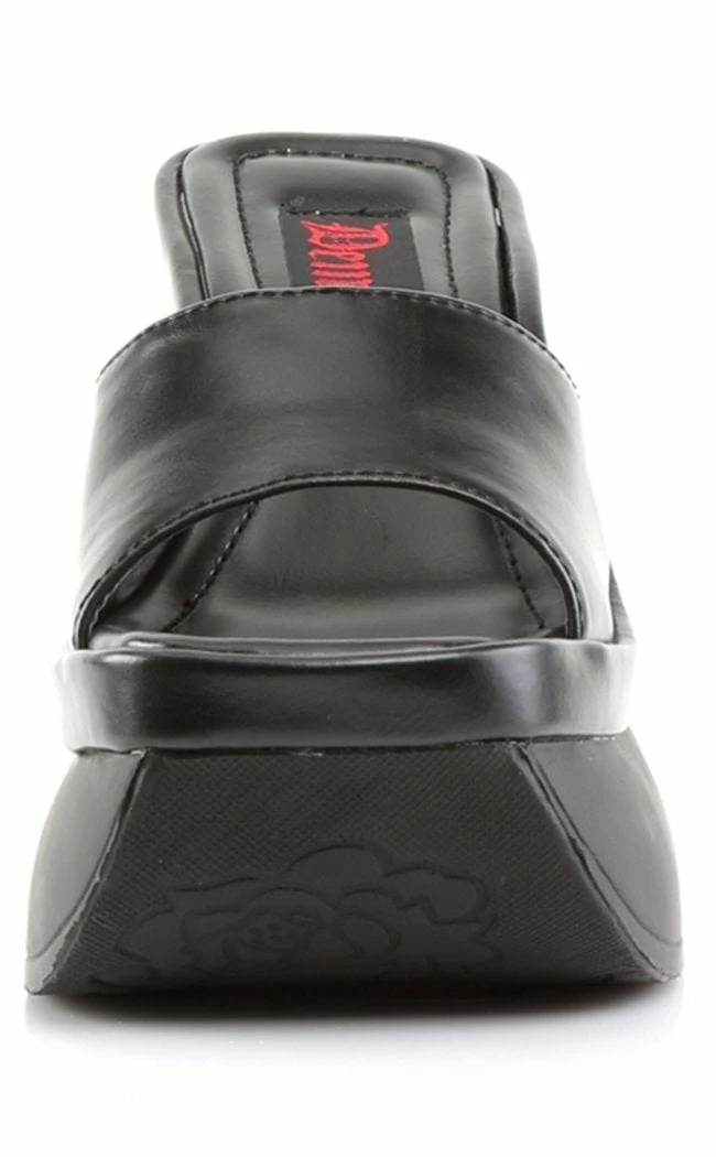 Demonia PACE-01 Black Vegan Leather Slide Sandals (Au Stock) Shoes 4 Demonia PACE-01 Black Vegan Leather Slide Sandals (Au Stock) Shoes