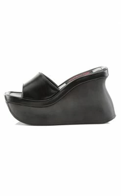 Demonia PACE-01 Black Vegan Leather Slide Sandals (Au Stock) Shoes 10 Demonia PACE-01 Black Vegan Leather Slide Sandals (Au Stock) Shoes