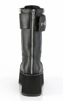 Demonia Shoes PETROL-150 Black Vegan Leather Combat Boots