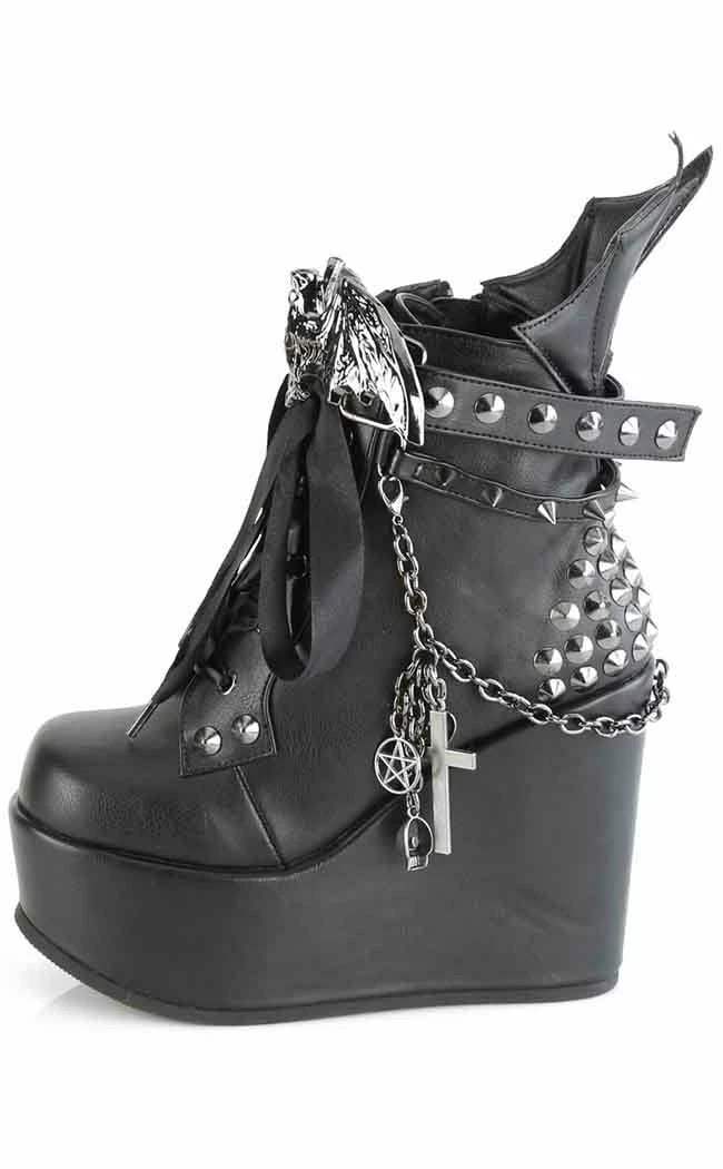 Demonia POISON-107 Black Vampire Vegan Leather Ankle Boots 7 Demonia POISON-107 Black Vampire Vegan Leather Ankle Boots