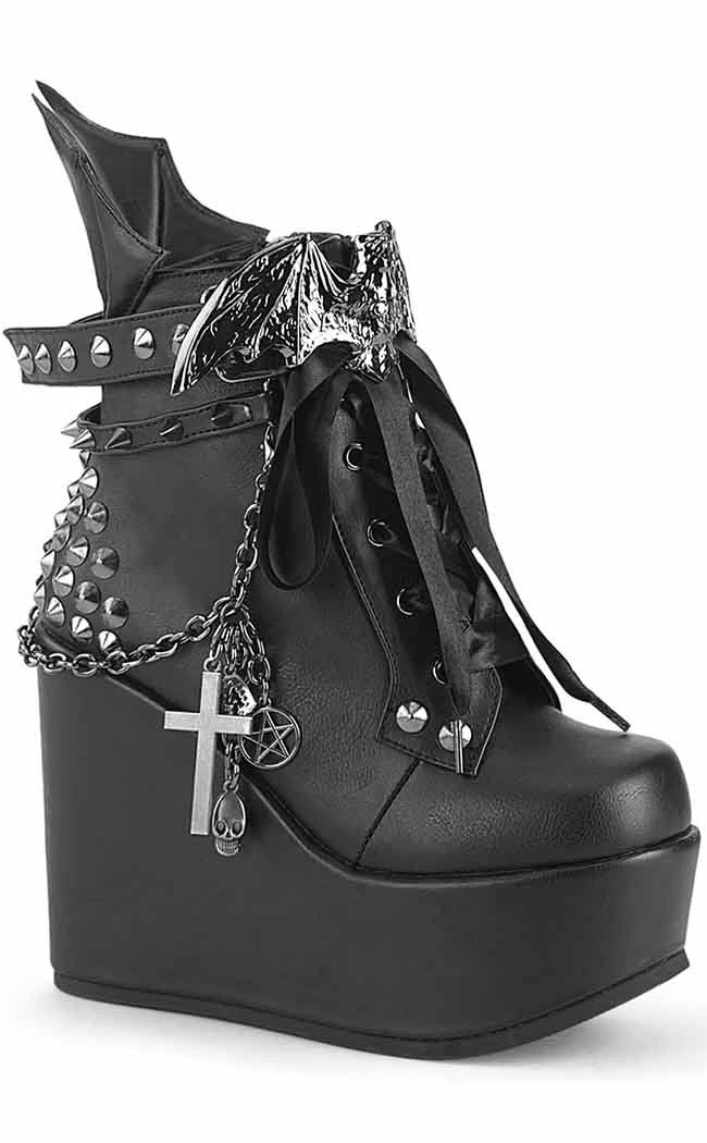 Demonia POISON-107 Black Vampire Vegan Leather Ankle Boots 8 Demonia POISON-107 Black Vampire Vegan Leather Ankle Boots