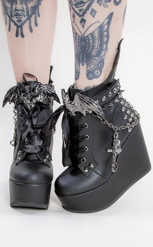 Demonia POISON-107 Black Vampire Vegan Leather Ankle Boots 3 Demonia POISON-107 Black Vampire Vegan Leather Ankle Boots