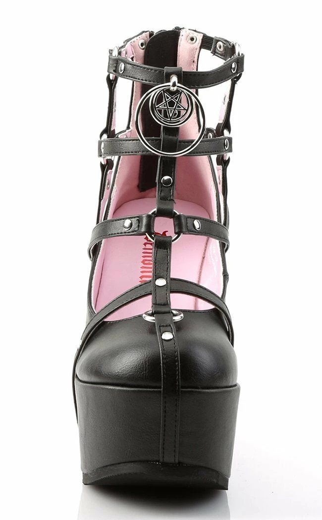 Demonia Shoes POISON-25-1 Black Vegan Leather Platform Wedges (AU Stock) 7 Demonia Shoes POISON-25-1 Black Vegan Leather Platform Wedges (AU Stock)