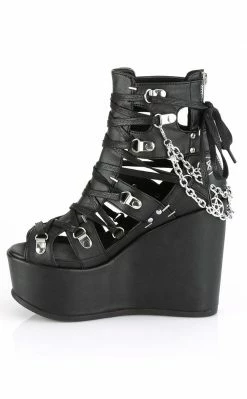 Demonia POISON-95 Black Cage Bootie