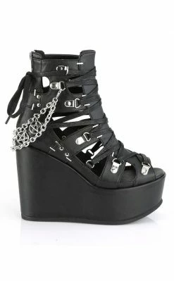 Demonia POISON-95 Black Cage Bootie