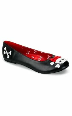 Funtasma PUNK-14 Black Cute Skull Flats Shoes