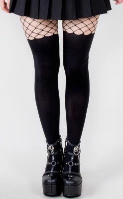 Music Legs Clothing Peekaboo Fence Tights