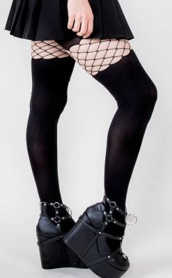 Music Legs Clothing Peekaboo Fence Tights