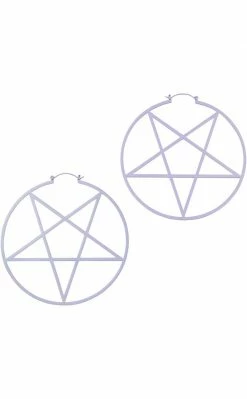 Killstar Accessories Pentagram Hoop Earrings | Lilac