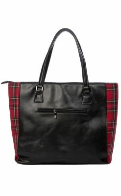 Banned Apparel Phantom Form Tote Bag | Red Tartan Swimwear