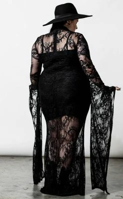 Killstar Clothing Phenomena Lace Maxi Dress | Black