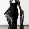 Killstar Clothing Phenomena Lace Maxi Dress | Black 1 Killstar Clothing Phenomena Lace Maxi Dress | Black