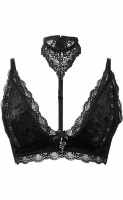 Killstar Clothing Pin Stuck Bra | Black