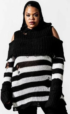 Killstar Clothing Poison Hooded Knit Sweater