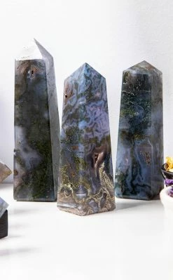 Crystals Polished Point | Moss Agate Witchcraft