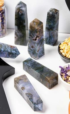 Crystals Polished Point | Moss Agate Witchcraft
