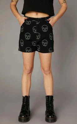 Black Friday Printed Skull Black Short Clothing