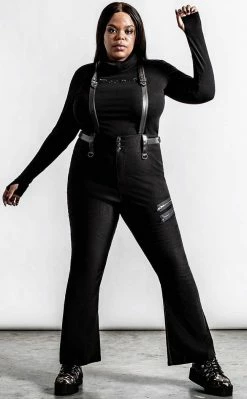 Killstar Prophet Of Doom Suspender Trousers | Black