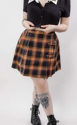 Black Friday Pumpkin Tartan Skirt Clothing
