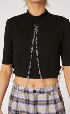 Dangerfield Clothing Punk Chain Jersey Crop Top