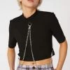 Dangerfield Clothing Punk Chain Jersey Crop Top