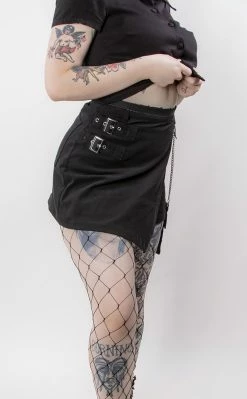 Dangerfield Clothing Punk Morpho Drill Skort | Black