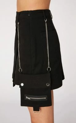Dangerfield Clothing Punk Morpho Drill Skort | Black