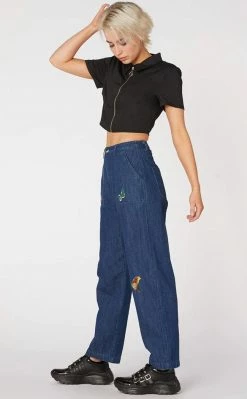 Dangerfield Clothing Punk Zip Up Twill Blouse