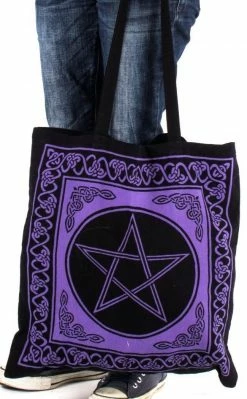TB Accessories Purple Pentacle Cotton Tote Bag