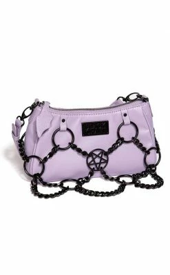 BlackCraft New Arrivals Purple Pentagram Chain Top Handle Bag