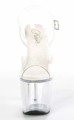 Pleaser RADIANT-708 Clear Black Heels Pole Shoes