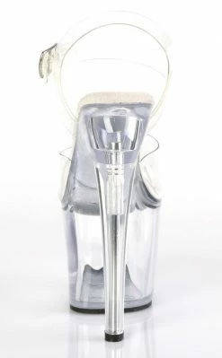 Pleaser RADIANT-708 Clear Black Heels Pole Shoes