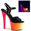 Pleaser RAINBOW-309UV Blk Pat/Neon Multi Heels