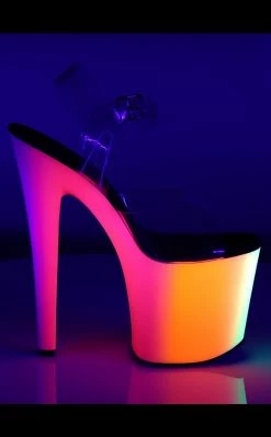 Pleaser RAINBOW-708UV Clr/Neon Multi Heels Pole Shoes