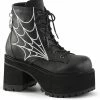 Demonia RANGER-105 Black Vegan Leather Platform Ankle Boots Shoes